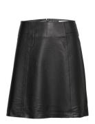 Slfnew Ibi Mw Leather Skirt B Noos Kort Nederdel Black Selected Femme