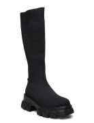 Biaprima Knee High Sock Boot Knit Lange Støvler Black Bianco