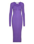 Dense Knit Curved Neck Dress Maxikjole Festkjole Purple REMAIN Birger ...