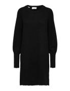 Slflulu Ls Knit Dress O-Neck B Noos Kort Kjole Black Selected Femme