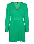 Vmpolliana Ls Short Dress Wvn Kort Kjole Green Vero Moda