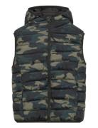 Quilted Gilet With Hood Foret Vest Khaki Green Mango