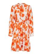Slfmivi Ls Short Aop Dress B Noos Kort Kjole Orange Selected Femme