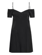 Off Shoulder Mini Dress Kort Kjole Black Calvin Klein Jeans