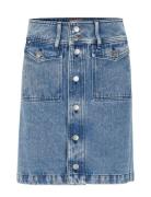 Mini A-Line Skirt Bc Kort Nederdel Blue BOSS