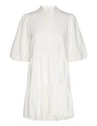 Fie Short Solid Ss Dress Kort Kjole White NORR
