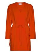 Structure Twill Ls Dress Kort Kjole Orange Calvin Klein