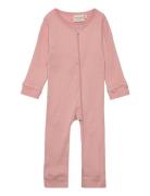 Jumpsuit Ls Rib Jumpsuit Pink Minymo