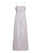 Georgette Strap Dress Maxikjole Festkjole Purple By Ti Mo