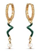 Twist Hoops Accessories Jewellery Earrings Hoops Green Enamel Copenhag...