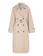 Cotton Relaxed Trench Trenchcoat Frakke Beige Tommy Hilfiger