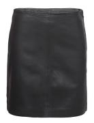 Stephanie Leather Skirt Kort Nederdel Black A-View