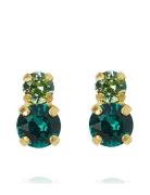 Leah Earrings Gold Accessories Jewellery Earrings Studs Green Caroline...