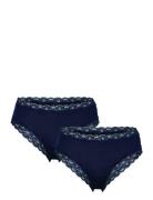 Brief Vilma Brz Low 2-Pack Trusser, Tanga Briefs Navy Lindex