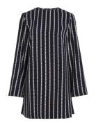 Argyle Stripe Crepe Shift Dress Kort Kjole Black Tommy Hilfiger