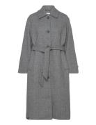 Belted Coat Outerwear Coats Winter Coats Grey Tom Tailor