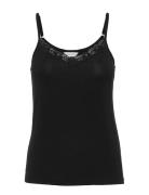 Bamboo - Camisole With Lace Top Black Lady Avenue