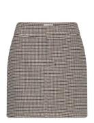 Skirt Tuva Check Kort Nederdel Brown Lindex