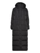 Maxi Hooded Puffer Coat Foret Jakke Black Superdry