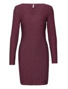 Onlastra L/S V-Neck Glitter Dress Jrs Kort Kjole Burgundy ONLY