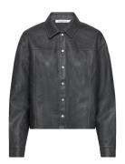 Faux Leather Relaxed Shirt Læderjakke Skindjakke Black Calvin Klein Je...