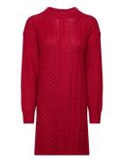 Vikana L/S Detailed Knit Dress /B Kort Kjole Red Vila