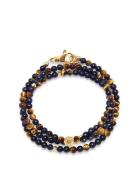 The Mykonos Collection - Brown Tiger Eye, Matte Onyx, And Go Armbånd S...
