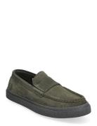 Dawson Loafer Suede Loafers Flade Sko Green Fred Perry