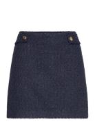 Tweed Mini Skirt Kort Nederdel Navy Michael Kors