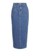 Objthylane Long Denim Skirt 131 Div Pencilnederdel Nederdel Blue Objec...