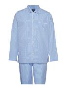 Gingham Poplin Long Sleep Set Pyjamas Nattøj Blue Polo Ralph Lauren Un...
