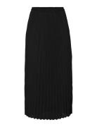 Onlalma Life Poly Plisse Skirt Solid Knælang Nederdel Black ONLY