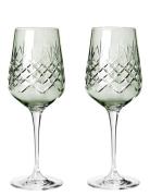 Crispy Emerald Madame - 2 Pcs Home Tableware Glass Wine Glass Green Fr...