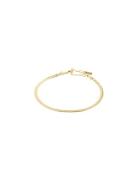 Joanna Recycled Flat Snake Chain Bracelet Gold-Plated Accessories Jewe...