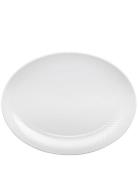 Rhombe Ovalt Serveringsfad 35X26.5 Hvid Home Tableware Plates Dinner P...