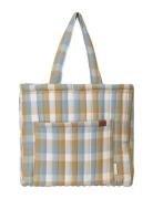 Qulited Tote Bag - Cottage Blue Checks Tote Taske Multi/patterned Fabe...