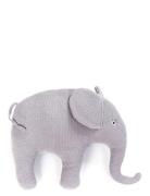 Elephant Cushion, Knitted, Blue Rose Toys Soft Toys Stuffed Animals Pu...