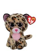 Ty Livvie - Brown/Pink Leopard 23 Cm Toys Soft Toys Stuffed Animals Mu...