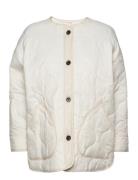 Anf Womens Outerwear Quiltet Jakke Cream Abercrombie & Fitch