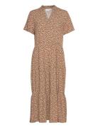 Edasz Ss Maxi Dress Knælang Kjole Brown Saint Tropez