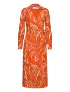 Slfsirine Ls Midi Wrap Dress B Knælang Kjole Orange Selected Femme