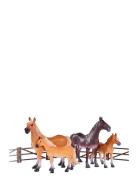 Horse Set With Fences Toys Playsets & Action Figures Animals Multi/pat...