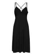 Drapey Poly Ggt-Dress Knælang Kjole Black Lauren Ralph Lauren