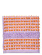 Check Vaskeklud 30X30 Cm Lavendel/Fersken Home Textiles Bathroom Texti...