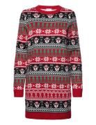 Viholy L/S Christmas Knit Dress/Ka Dresses Knitted Dresses Red Vila