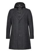 Wool Coat 2 In 1 With Hood Uldfrakke Frakke Grey Tom Tailor