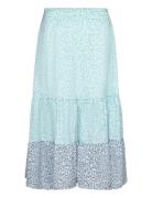 Enora Tiered Midi Skirt Knælang Nederdel Blue French Connection
