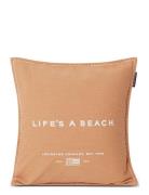 Life´s A Beach Embroidered Cotton Pillow Cover Home Textiles Cushions ...