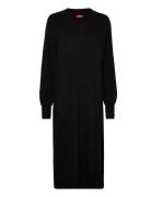 Dresses Flat Knitted Knælang Kjole Black EDC By Esprit