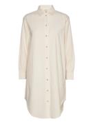 Vilde Loose Shirt Dress Gots Knælang Kjole Cream Basic Apparel